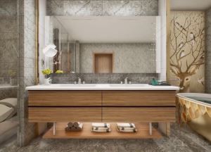 Vanity Moderna tal-Kamra tal-banju tal-Melamina